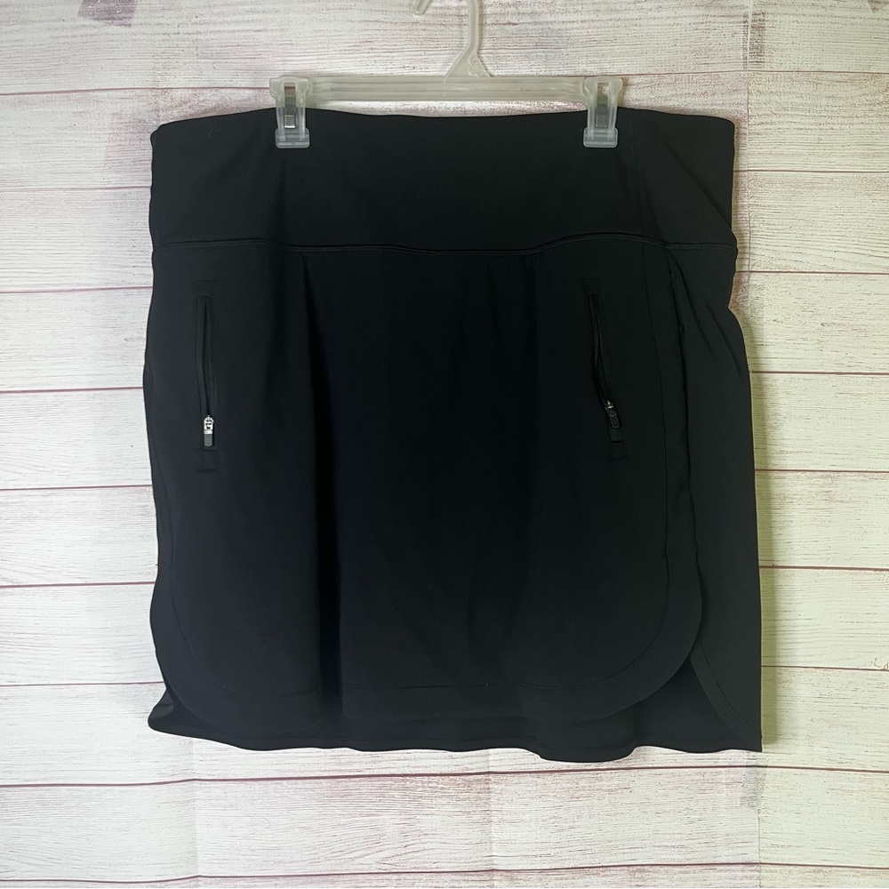 Athleta Black Fairway Golf Zipper Pocket Activewear 18” Skort Size 2X